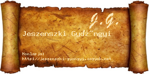 Jeszenszki Gyöngyi névjegykártya