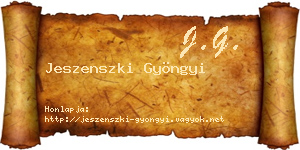 Jeszenszki Gyöngyi névjegykártya