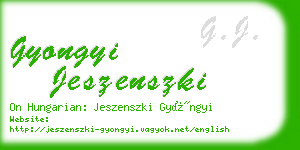 gyongyi jeszenszki business card
